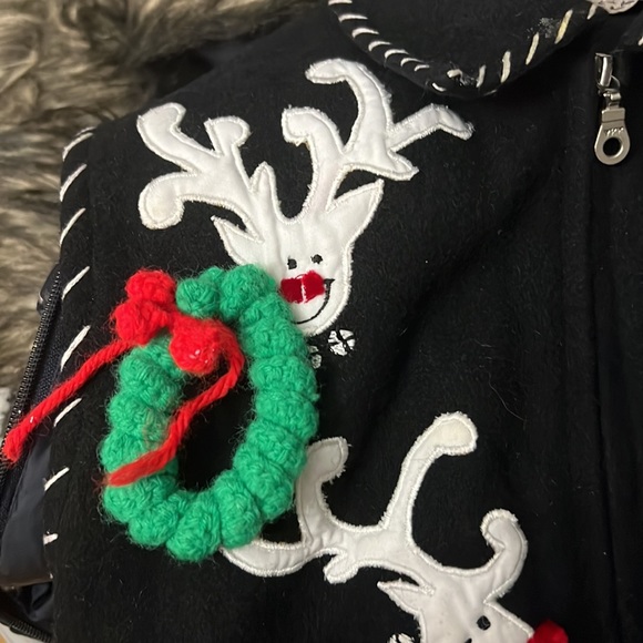 Christmas vest. Black and white w embroiled on reindeer. So festive!! Sz S EUC - Picture 7 of 7